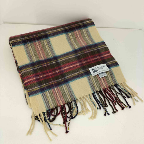 ジョンストンズオブエルガン johnstons of elgin スコットランド製 カシミヤ タータンチェック マフラー レディース