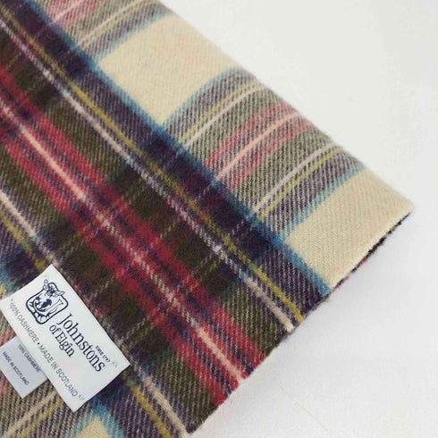 ジョンストンズオブエルガン johnstons of elgin スコットランド製 カシミヤ タータンチェック マフラー レディース