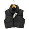 ザラ ZARA Faux Leather Puffer Vest フェイクレザー クロップド 中綿 パファーベスト レディース import:L