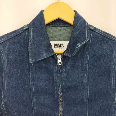 エムエムシックスメゾンマルジェラ MM6 Maison Margiela イタリア製 インディゴ ジップアップ デニム オールインワン レディース 36