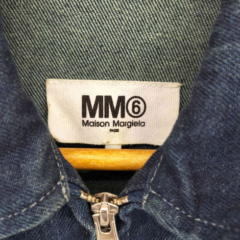 エムエムシックスメゾンマルジェラ MM6 Maison Margiela イタリア製 インディゴ ジップアップ デニム オールインワン レディース 36