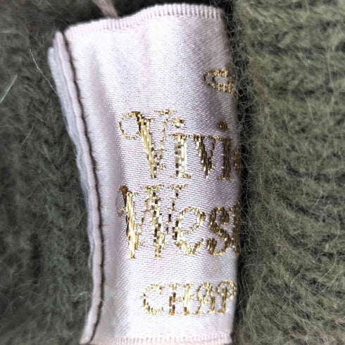 ヴィヴィアンウエストウッド Vivienne Westwood オーブロゴ刺繍 アンゴラウール ボンボン ビーニー レディース