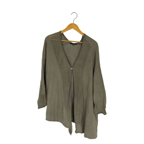 パドカレ pas de calais コットン リネン 1B ロングカーディガン レディース JPN:36