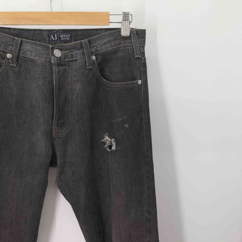 アルマーニジーンズ ARMANI JEANS ECO-WASH ダメージデニムパンツ メンズ