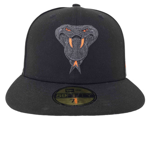 ニューエラ NEW ERA 別注 THE CAP WASTElAND PHARAOH 59FIFTY 5950 ARIDIA BLACK × NEON ORANGE MLB ベースボール チーム ロゴ 刺繍 6パネル キャップ メンズ 7 1/2