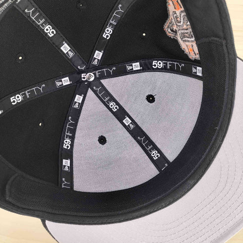 ニューエラ NEW ERA 別注 THE CAP WASTElAND PHARAOH 59FIFTY 5950 ARIDIA BLACK × NEON ORANGE MLB ベースボール チーム ロゴ 刺繍 6パネル キャップ メンズ 7 1/2