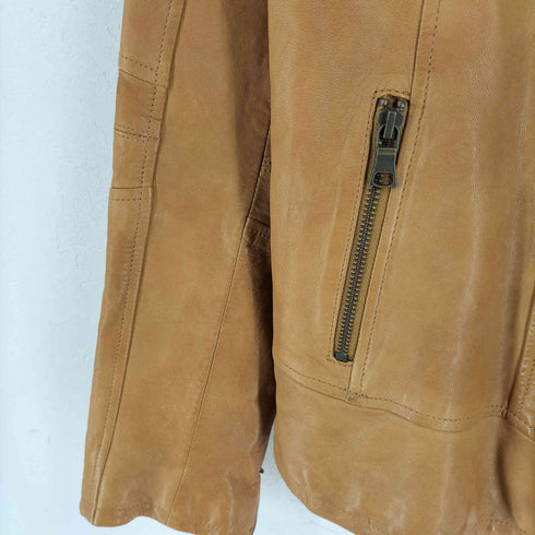 バナナリパブリック BANANA REPUBLIC SHEEP SKIN ノーカラーレザージャケット レディース import:M