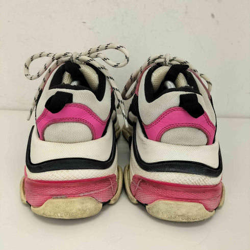 バレンシアガ BALENCIAGA Triple S トリプルS レザー ロゴ刺繍入り レースアップ スニーカー レディース JPN:24.5