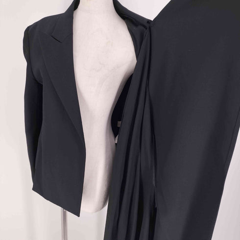 ヨウジヤマモト Yohji Yamamoto 23AW collection look14 WOOL GABARDINE ASYMMETRIC JACKET ウールギャバジン アシンメトリー ジャケット レディース JPN:2