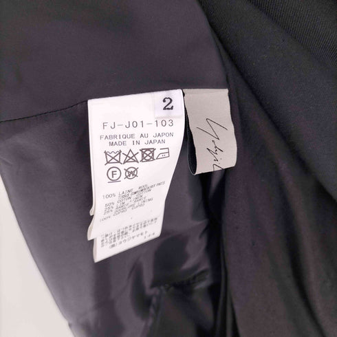 ヨウジヤマモト Yohji Yamamoto 23AW collection look14 WOOL GABARDINE ASYMMETRIC JACKET ウールギャバジン アシンメトリー ジャケット レディース JPN:2