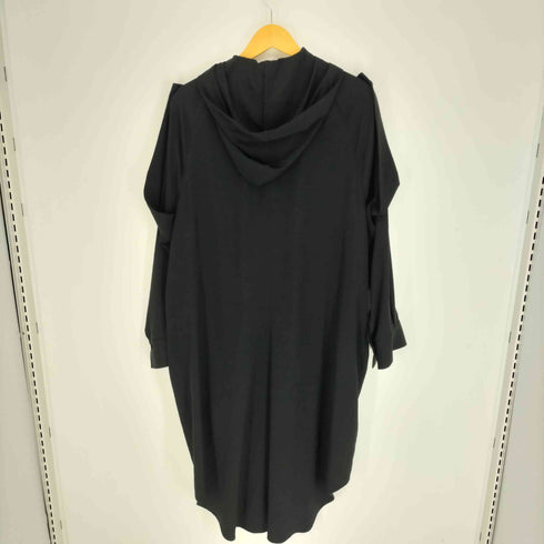 ヨウジヤマモト Yohji Yamamoto collections 25SS TA/PE CREPE DE CHINE HOODED DRESS クレープ デシン フード付 ドレス シャツ ワンピース レディース JPN:2