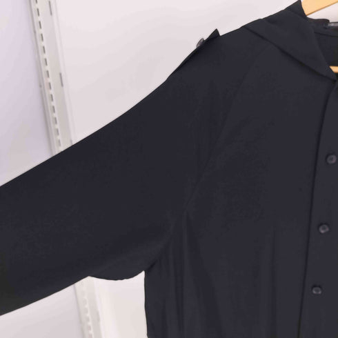 ヨウジヤマモト Yohji Yamamoto collections 25SS TA/PE CREPE DE CHINE HOODED DRESS クレープ デシン フード付 ドレス シャツ ワンピース レディース JPN:2