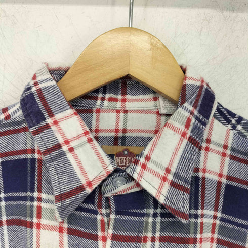 AMERICAN EDITION チェック柄プリントネルシャツ メンズ import:XL