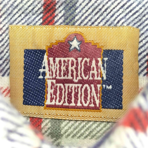 AMERICAN EDITION チェック柄プリントネルシャツ メンズ import:XL