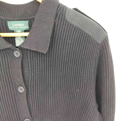 ローレンラルフローレン LAUREN RALPH LAUREN 90-00s 緑タグ エポーレット コットン リブニット カーディガン メンズ XL