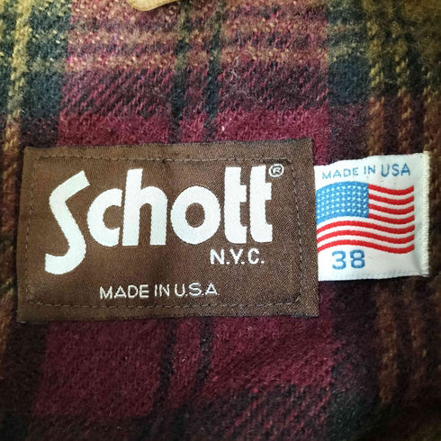 ショット Schott 裏地ブランケット スウェード レザージャケット 短丈 メンズ 38