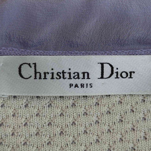 クリスチャンディオール Christian Dior 織り柄 イタリア製 七分袖 リボン カーディガン レディース US:6