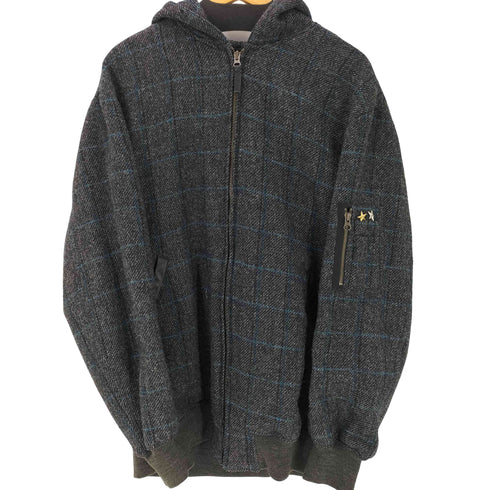 スワッガー SWAGGER 00S 03AW Harris Tweed PURE NEW WOOL スター スタッズ ジップアップ ウール パーカー ジャケット メンズ JPN:XL