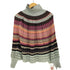 ミッソーニ MISSONI イタリア製 マルチカラーボーダー ウール タートルネック ニット レディース