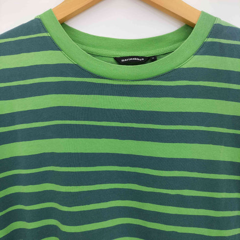 マリメッコ marimekko ボーダー コットン クルーネックTシャツ レディース import:M