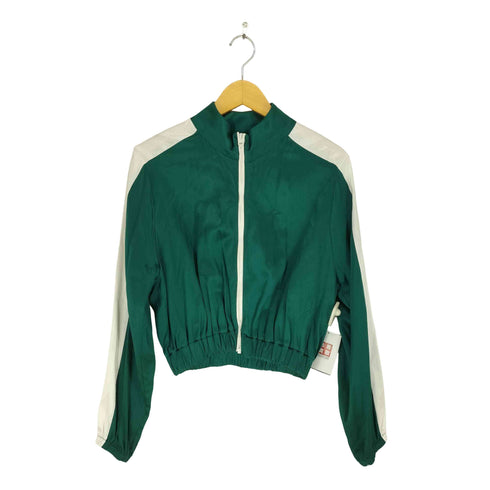 ザラ ZARA バイカラーサテントラックジャケット メンズ import:S