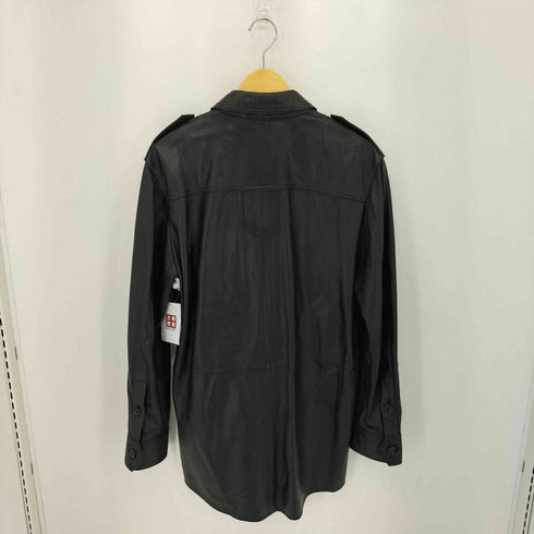 ザラ ZARA SRPLS MLTRY CMS PL 09 2ポケット ラムレザーシャツ メンズ import:M