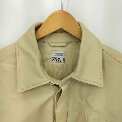 ザラ ZARA STUDIO COLLECTION オーバーシルエット ラムレザー シャツ メンズ import:S