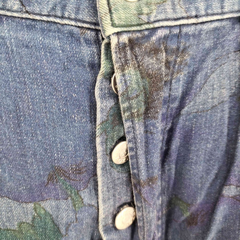ケンゾージーンズ KENZO JEANS 90S 北斎タグ 花柄デニムハーフパンツ メンズ