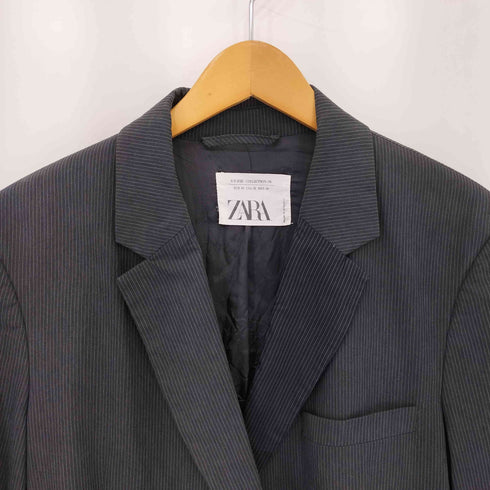 ザラ ZARA STUDIO COLLECTION ストライプ レイヤード 1B テーラードジャケット メンズ US:38