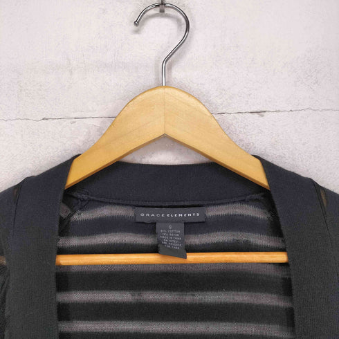 GRACE ELEMENTS シースルーボーダー カーディガン レディース import:S