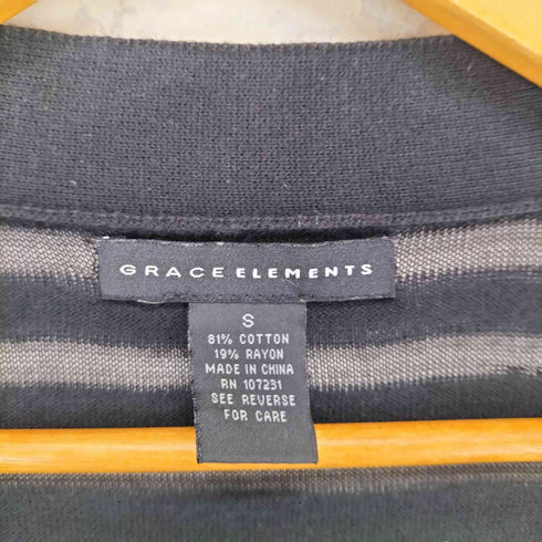 GRACE ELEMENTS シースルーボーダー カーディガン レディース import:S