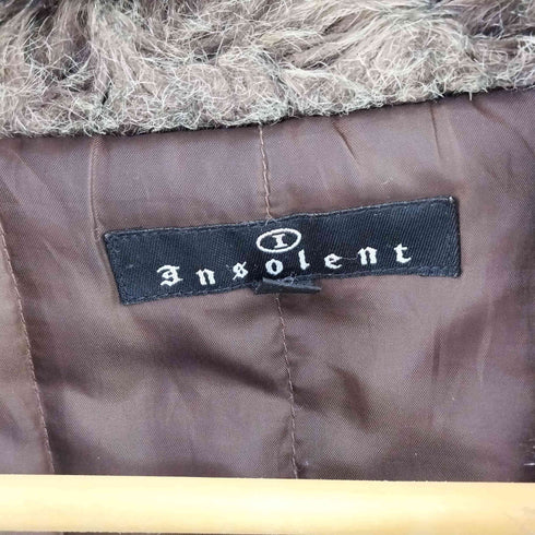 insolent レザー柄 ファー付き中綿ジャケット メンズ import:L