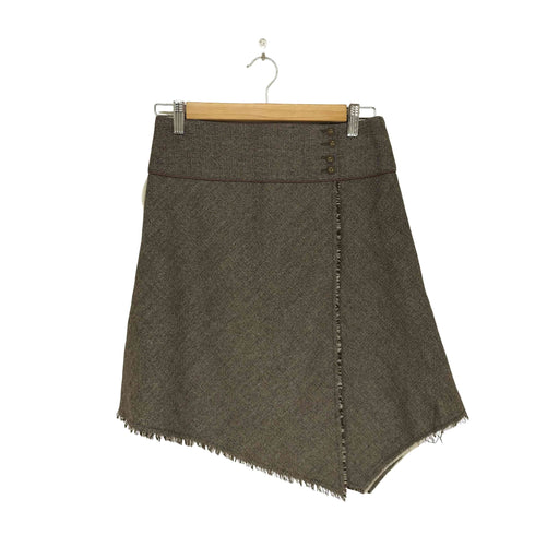 VANITY ウール ヘリンボーン アシンメトリースカート レディース 38