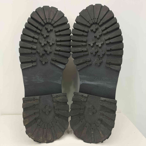 ザラ ZARA 厚底 ウール 切替 バイカラー コインローファー メンズ JPN:28.5