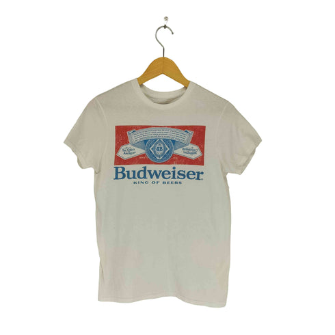 バドワイザー Budweiser ロゴプリントクルーネックカットソー レディース import:S