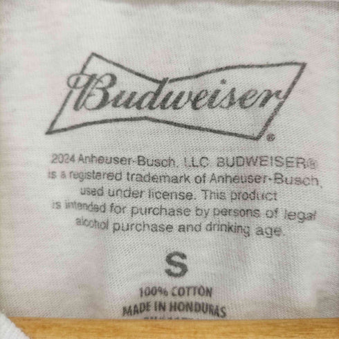 バドワイザー Budweiser ロゴプリントクルーネックカットソー レディース import:S
