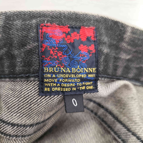 ブルーナボイン BRU NA BOINNE ブラックデニム ボタンフライ ストレートパンツ メンズ JPN:0