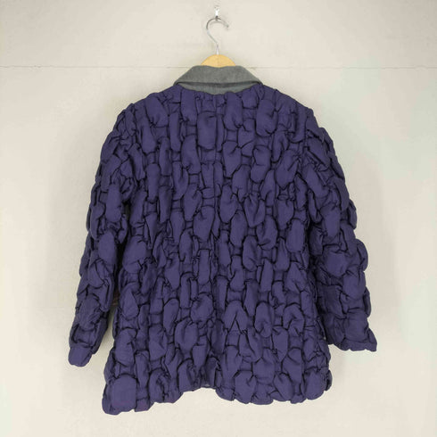 WRINQLE プリーツ加工ショールカラー中綿ジャケット レディース M-L