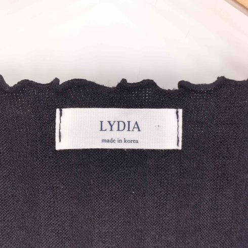 LYDIA ギャザーフリルデザイン クロップドカーディガン 韓国 レディース