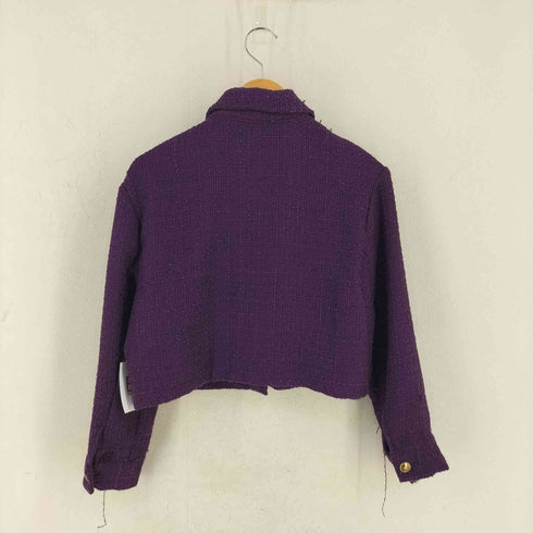 ザラ ZARA クロップドツイードジャケット レディース import:XS