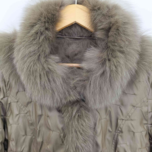 BUGARRI フォックスファー リバーシブル フード付きコート レディース FREE