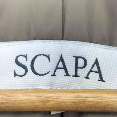 スキャパ SCAPA チェック ラクーンファー ダブルジップ フード付き ダウンコート レディース EUR:40