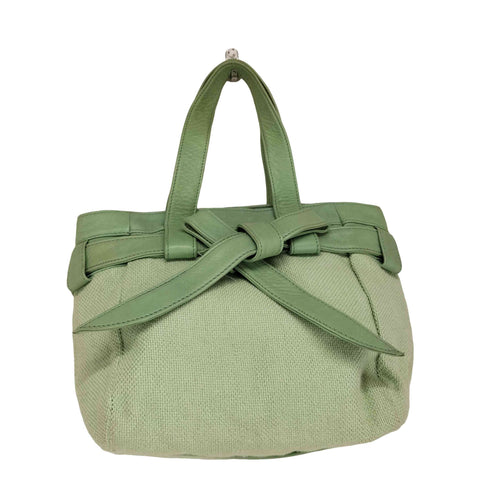 LES SACS ADAM 切替 キャンバス切替レザー ハンドバッグ レディース
