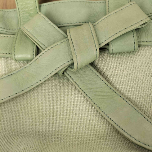 LES SACS ADAM 切替 キャンバス切替レザー ハンドバッグ レディース
