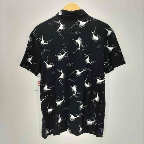 ポロラルフローレン POLO RALPH LAUREN 魚 カジキ フィッシュ 総柄 S/S ポロシャツ メンズ import:M