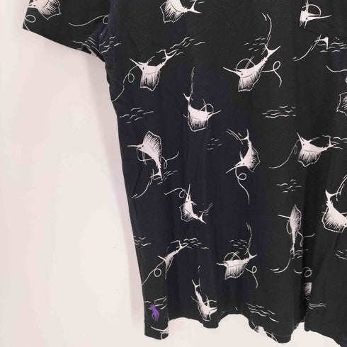 ポロラルフローレン POLO RALPH LAUREN 魚 カジキ フィッシュ 総柄 S/S ポロシャツ メンズ import:M