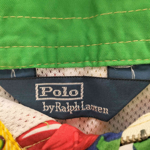ポロバイラルフローレン Polo by RALPH LAUREN 90S 三角タグ 内側メッシュ 花 ハイビスカス 総柄 アロハ スイム ショーツ ハーフ パンツ メンズ US:30-31