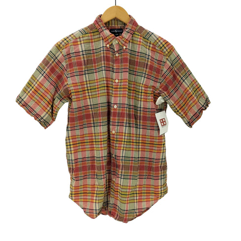 ラルフローレン RALPH LAUREN 90-00S ポニー刺繍 S/S マドラスチェック ボタンダウン シャツ メンズ 170