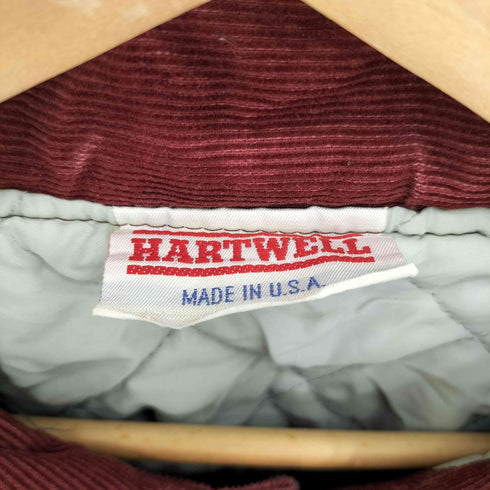 ハートウェル HARTWELL 80s USA製 裏キルティング 両面 企業ロゴ刺繍 コーデュロイ スタジャン メンズ