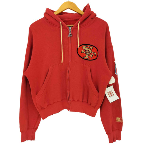 スターター STARTER 90s NFL チームロゴワッペン クロップド ジップパーカー 短丈 メンズ import:M